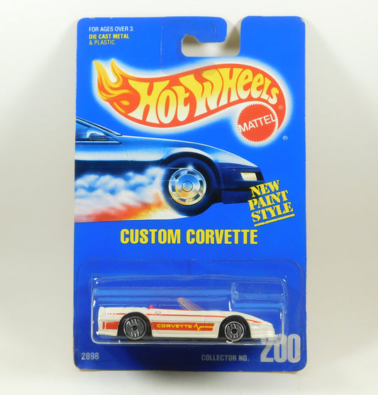 Hot Wheels White Custom Corvette Collector No. 200