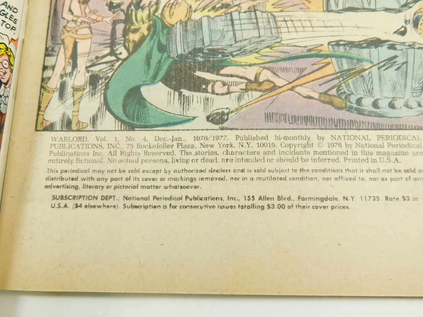 1977 Savage Showdown in the Lost World of The Warlord #4 DC Comic Book