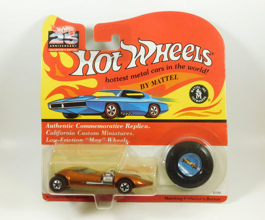 Hot Wheels 25th Anniversary Orange/Copper Twin Mill with Collector's Button