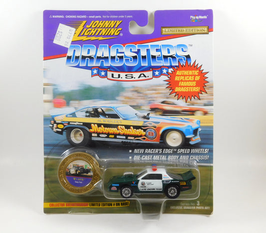 Johnny Lightning Dragsters USA '92 L.A.P.D. Tony Foti Green and White Police Car