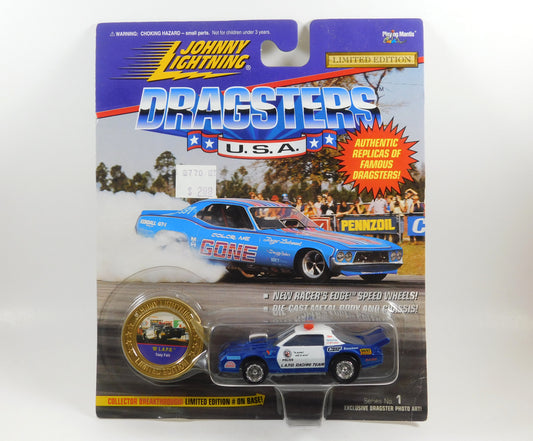 Johnny Lightning Dragsters USA '92 L.A.P.D. Tony Foti Blue and White Police Car