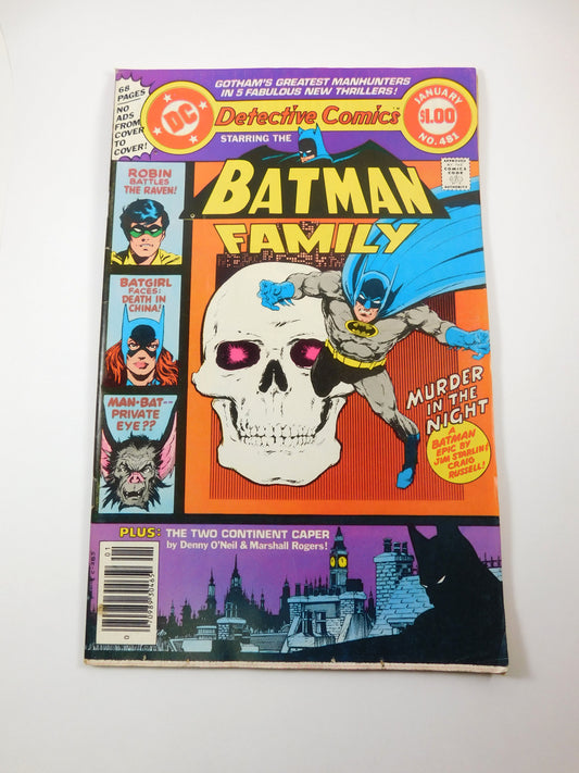 Vintage 1979 DC Batman Family "Murder in the Night" No. 481 January Comic Book