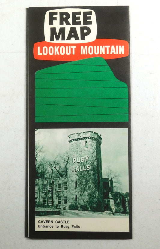 Vintage 1969 Fold Out Map & Brochure of Lookout Mountain, Georgia