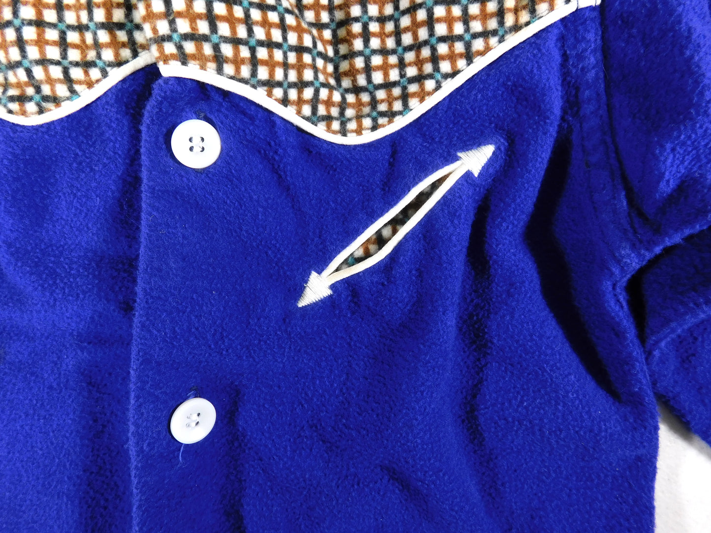Vintage Blue Roy Rogers Frontier Western Style Shirt Kids Size 4