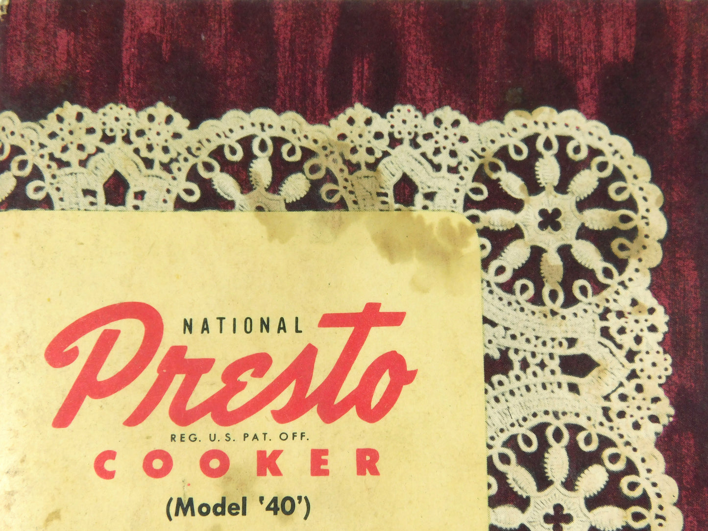 Vintage 1948 National Presto Cooker Recipe Book for Model 40
