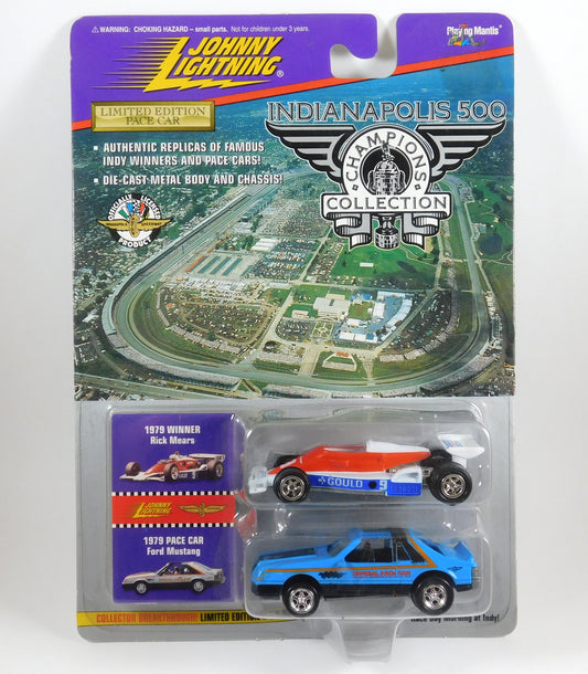 Johnny Lightning Indy 500 1979 Winner Rick Mears Indy Car and Blue Pace Car