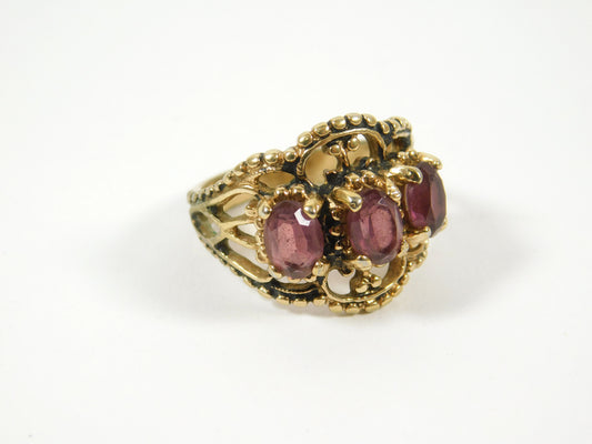 18k HGE Purple Gem Cocktail Ring Size 7.75