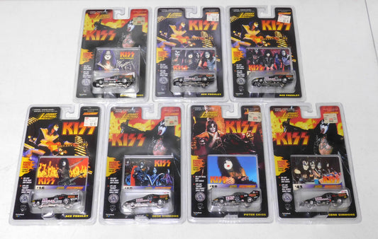 7 Johnny Lightning KISS Cars with Photo Cards #4, 11, 15, 16, 19, 38, 43