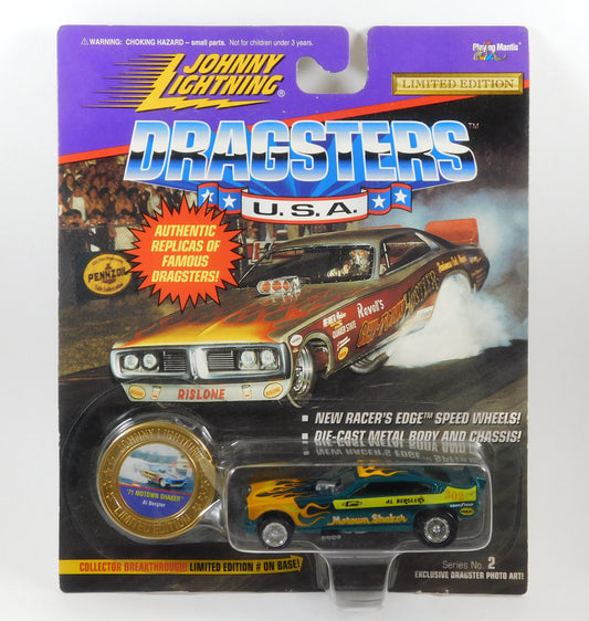 Johnny Lightning Green '71 Motown Shaker Al Bergler Dragsters USA Car