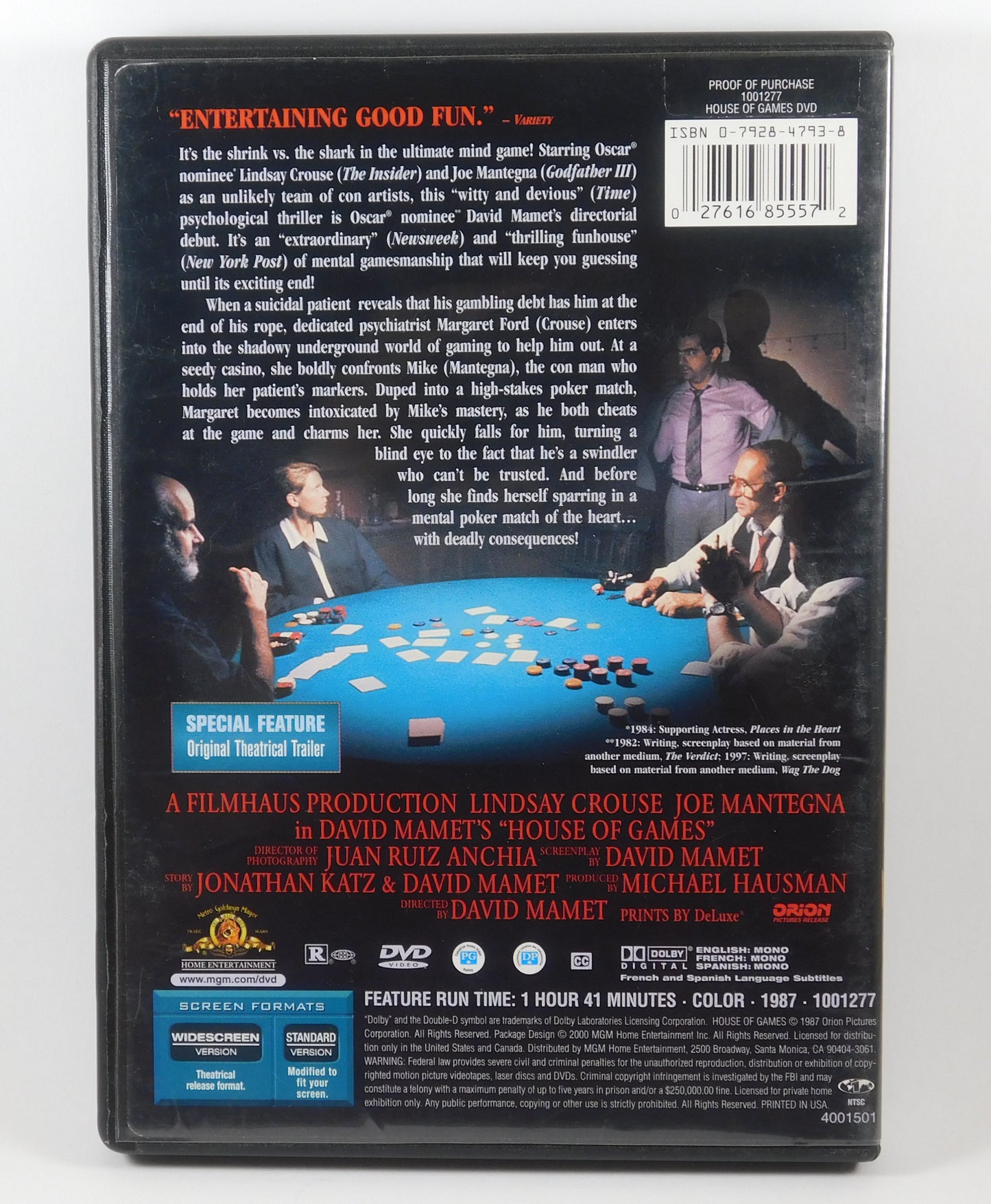 House of Games (DVD, 1987)
