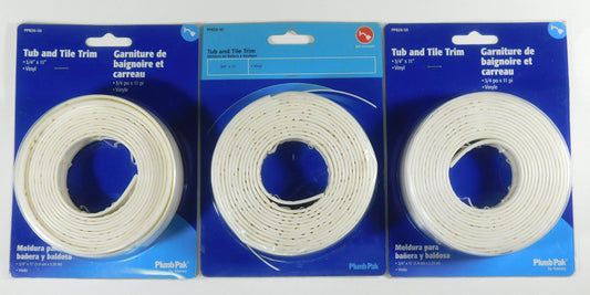 3 Plumb Pak by Kenney Vinyl Tub and Tile Trim 3/4" x 11'
