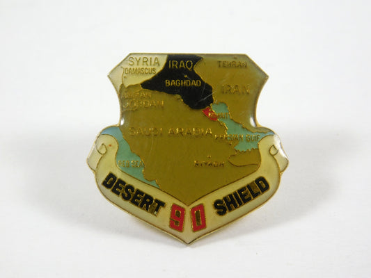 Vintage 1990 Desert Shield Military Lapel Pin Button