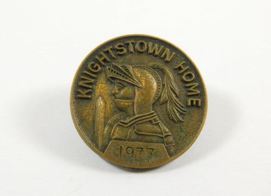 Vintage 1977 Knightstown Home Round Lapel Pin