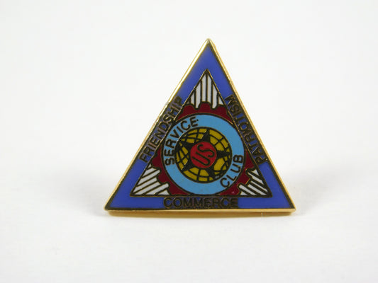 Vintage Service Club Friendship, Commerce, Patriotism Triangle Lapel Pin