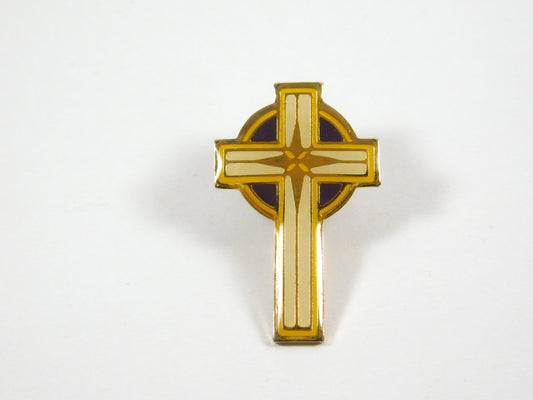 Vintage Swib 1980 Cross Gold Tone Lapel Pin