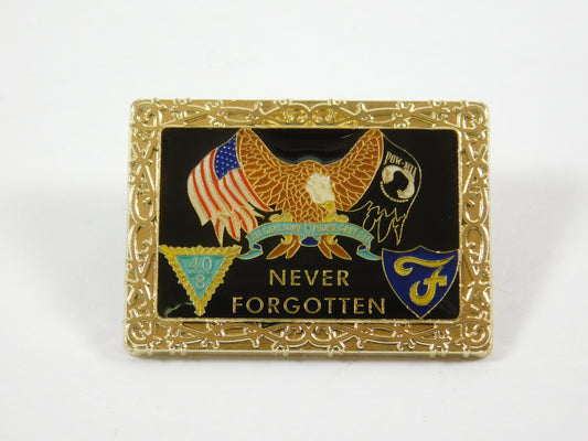 Never Forgotten Eagle American Military Lapel Pin