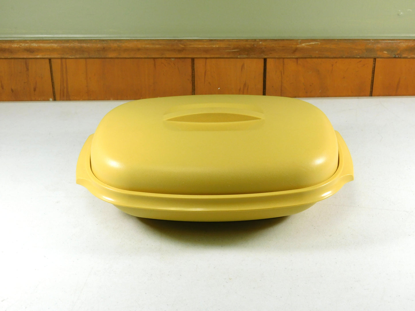 Vintage Tupperware 3 Piece Harvest Gold Microwave Vegetable Steamer 1274-5