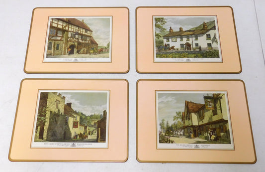 Set of Four Pimpernel Acrylic Traditional Place Mats "English Inns"