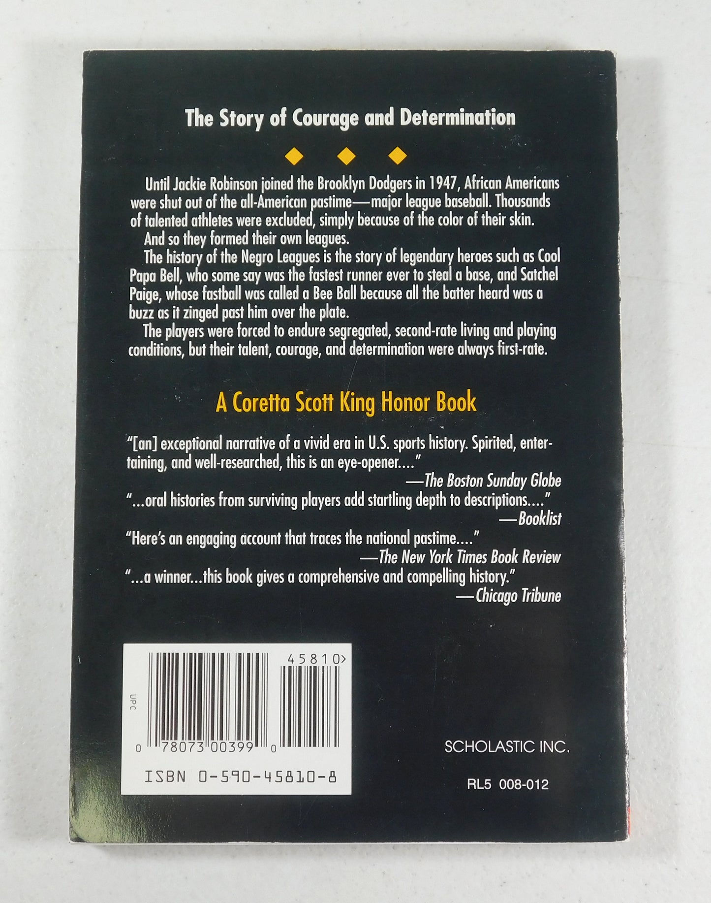 Black Diamond: The Story of the Negro Baseball Leagues by Fredrick L. McKissack
