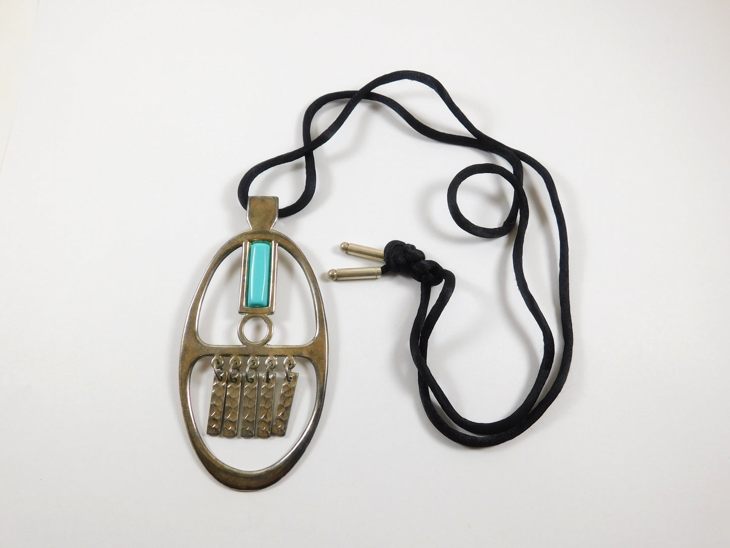 Vintage Avon Southwest Style Large Turquoise Pendant Necklace