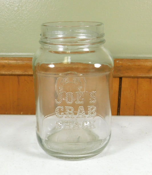 Joe's Crab Shack Clear Glass Mason Jar