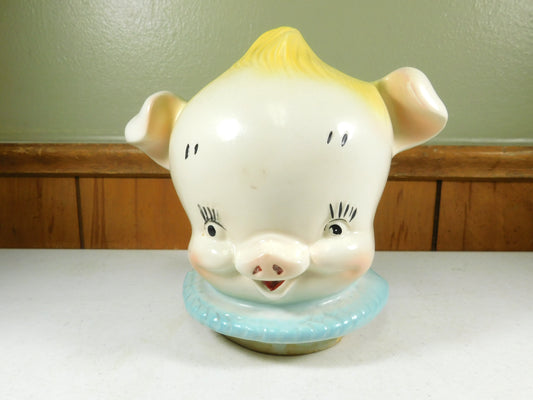 Vintage Regal China Diaper Pin Pig Cookie Jar Replacement Head Only