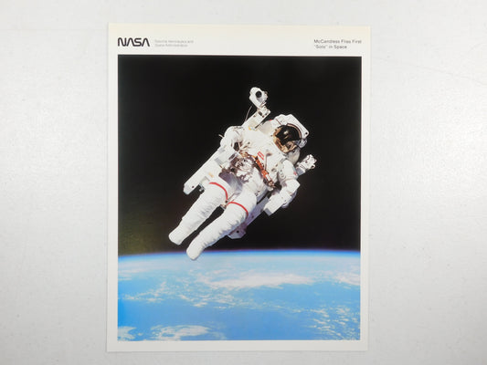 Vintage NASA "McCandless Flies First Solo in Space" 8 x 10 Print