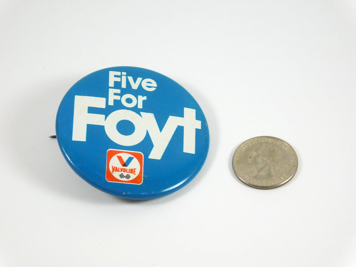 Vintage Five For Foyt Valvoline Button