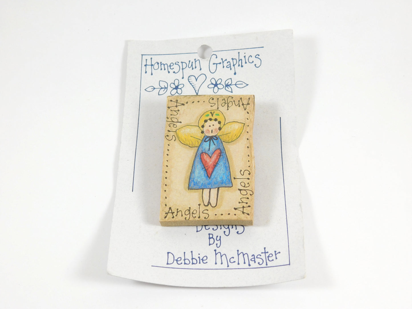 Vintage Homespun Graphics Designs by Debbie McMaster Angels Pin