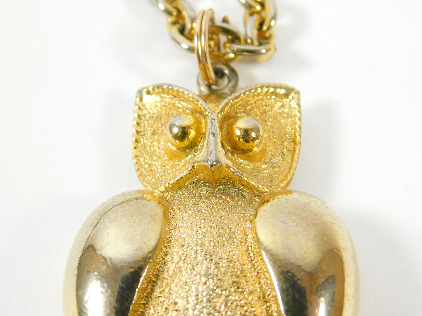 Vintage Gold Tone Owl Necklace