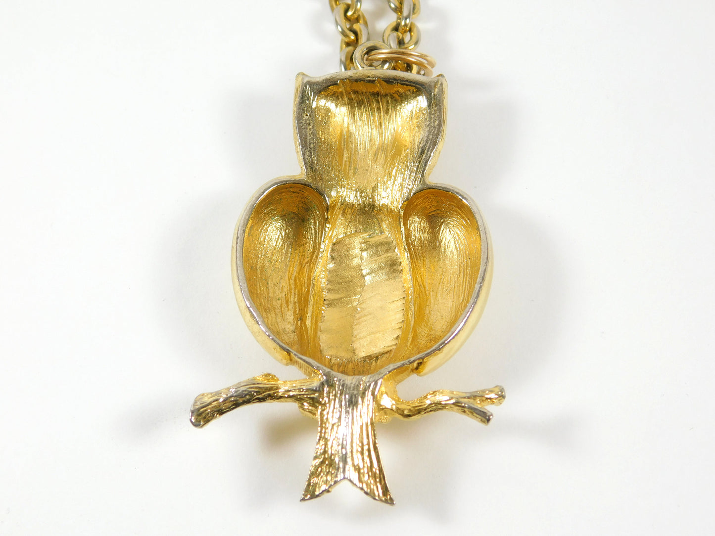 Vintage Gold Tone Owl Necklace