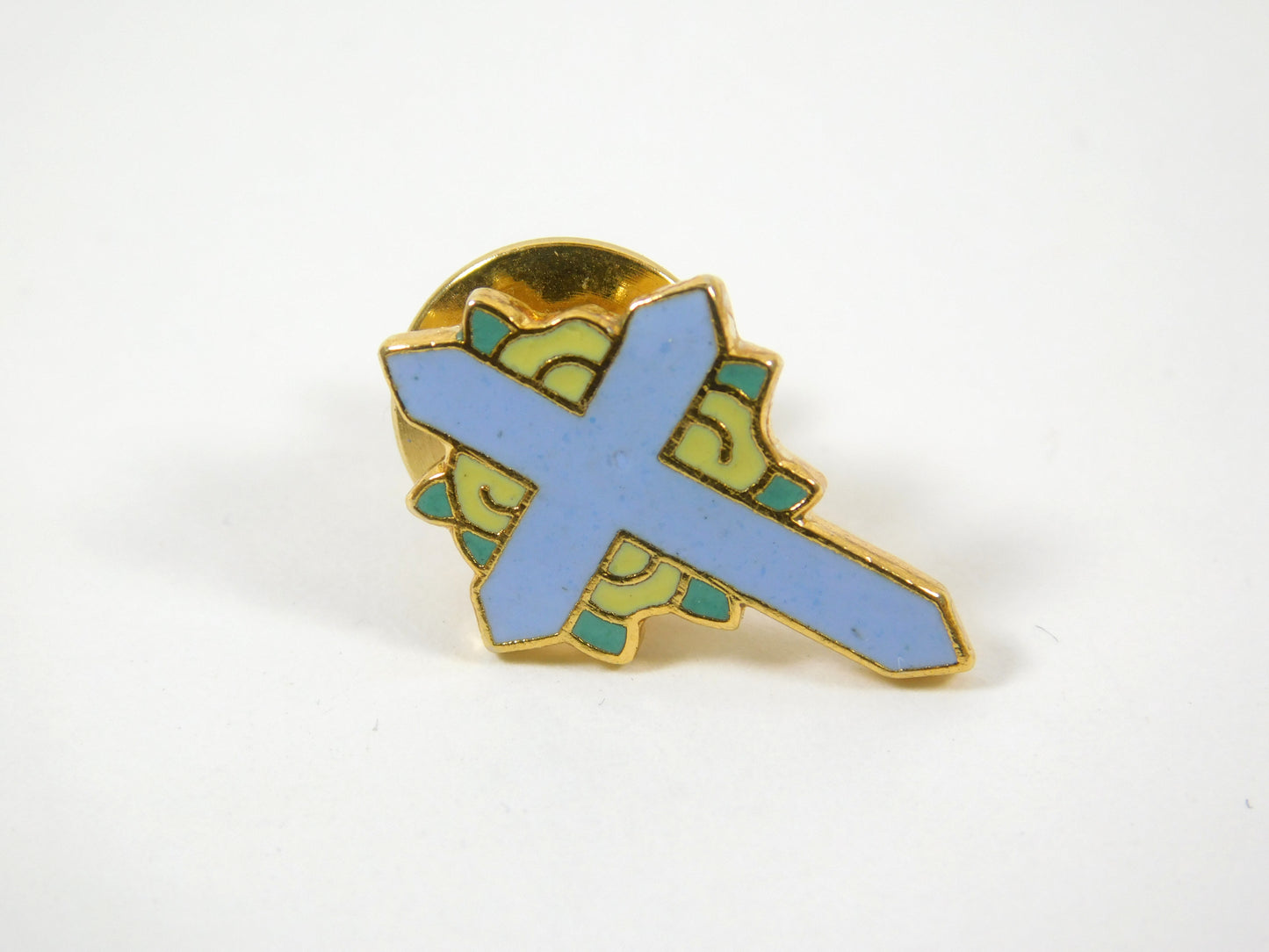 Vintage Blue Cross Lapel Pin