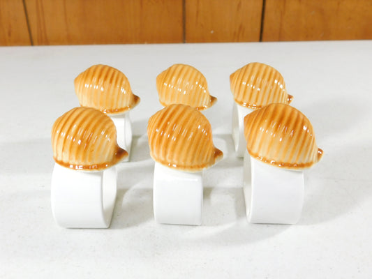 Set of 6 Audrey Seashell Napkin Holders Rings