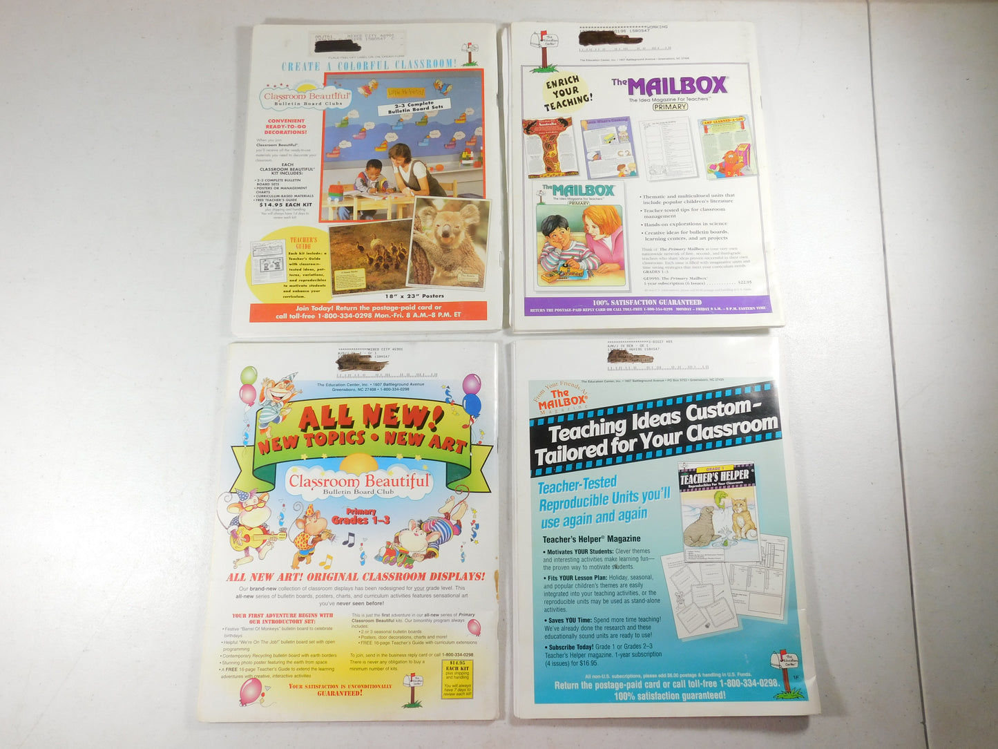 Set of 4 Teacher's Helper Reproducibles For Your Classroom Education Center Books 1995/1996