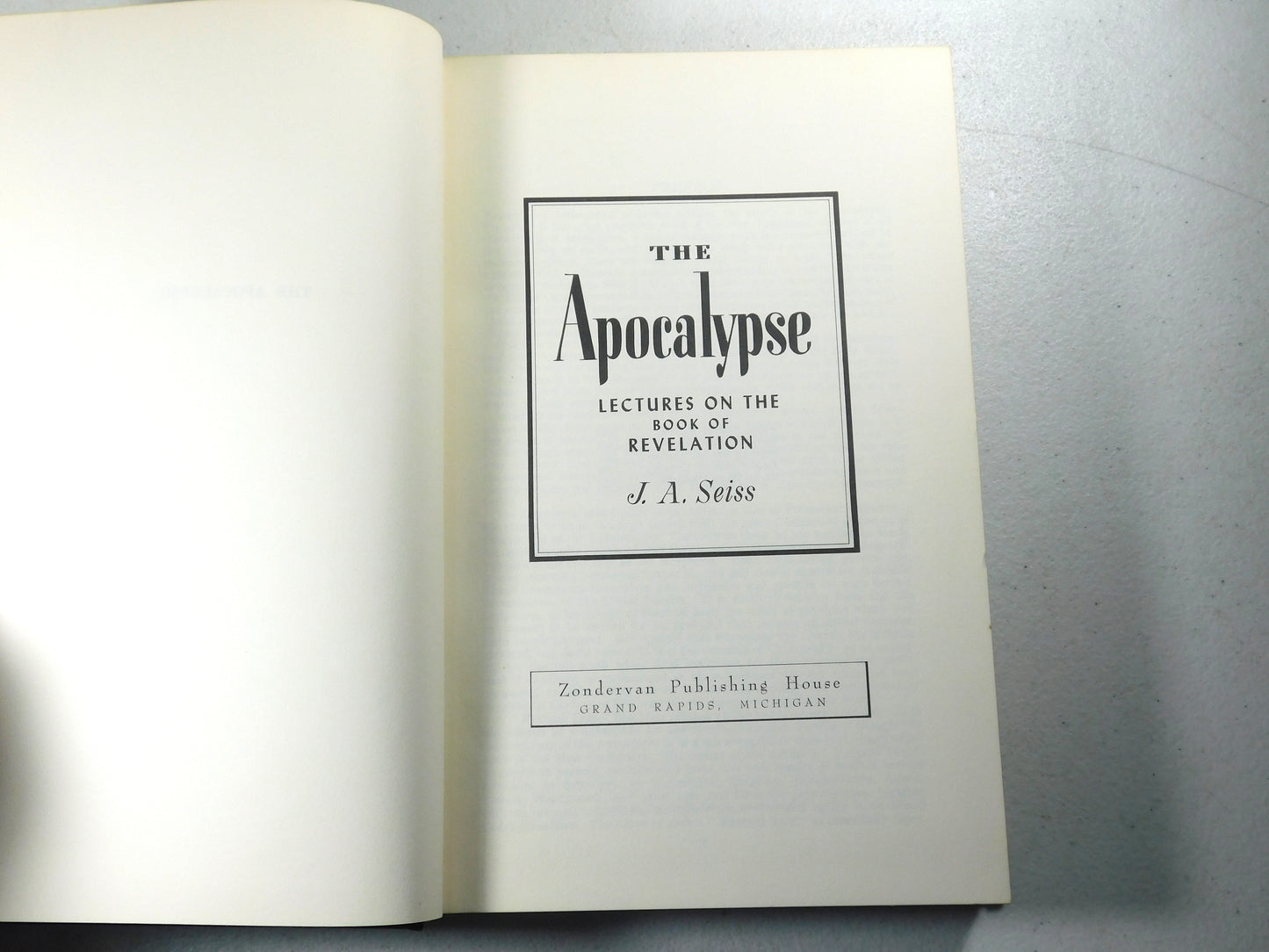 1970 The Apocalypse: Lectures on the Book of Revelation by J. A. Seiss