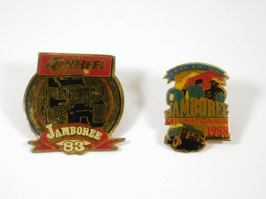 Set of 2 Jamboree 4 Wheel and Off Road Lapel Pins 1983 1988