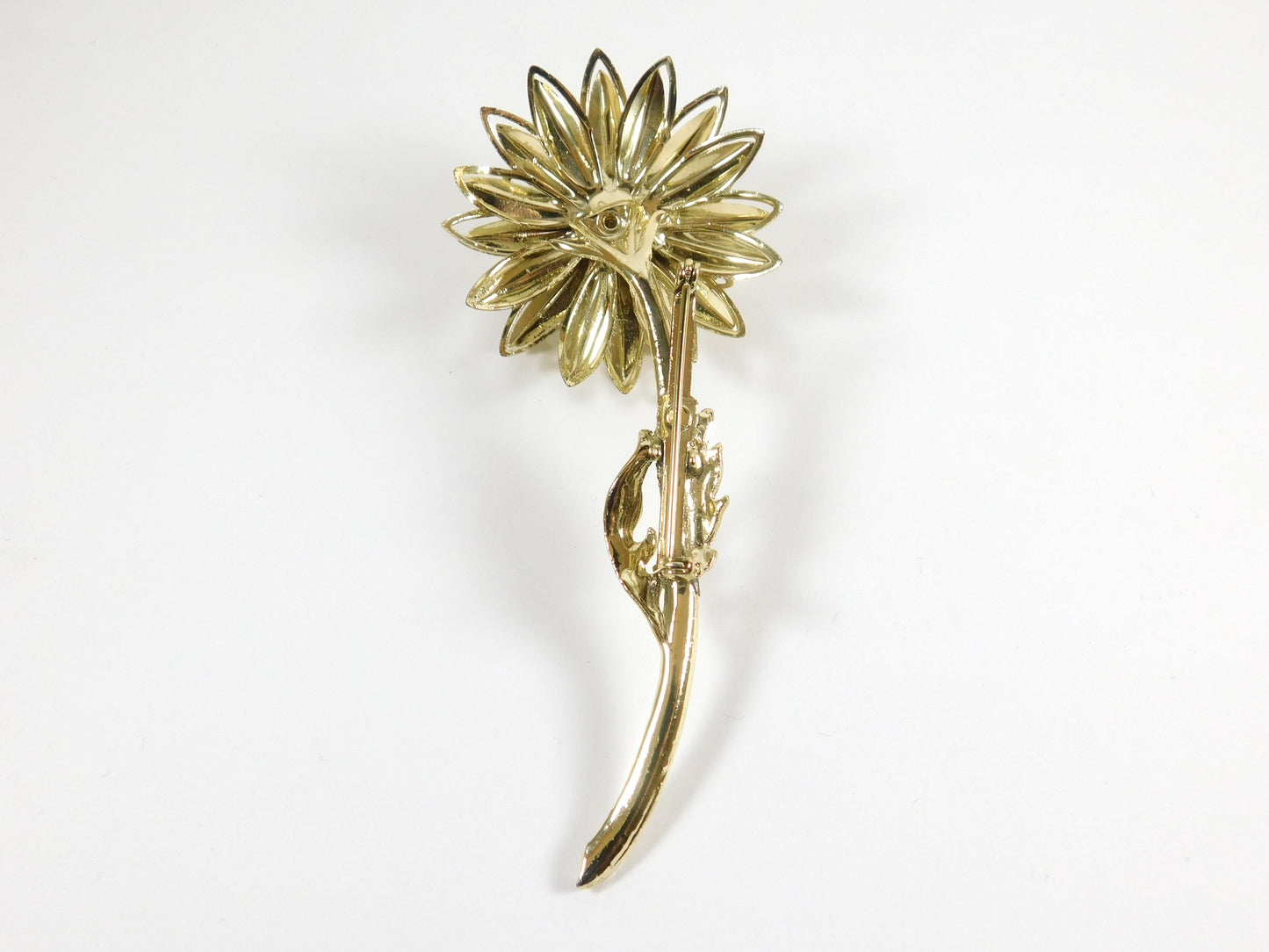 Vintage Gold Tone Flower Pin Brooch