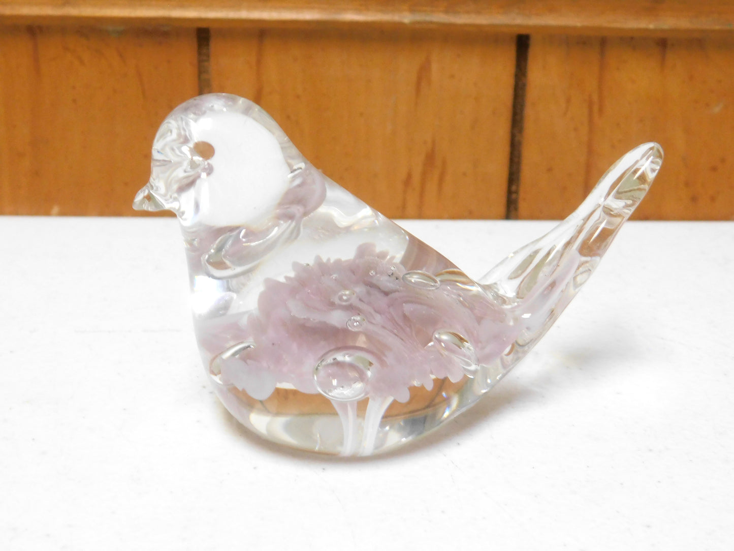 Maude and Bob St. Clair Purple Bird Glass Paperweight 1983