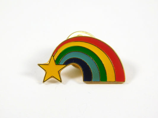 Vintage Star and Rainbow Lapel Pin