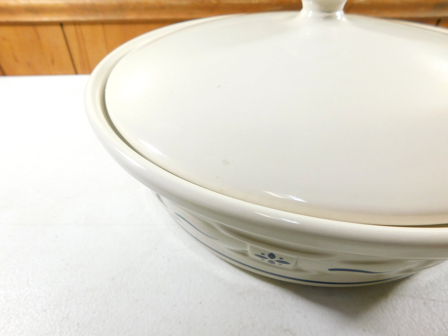 Longaberger 2 Quart Covered Casserole Dish Traditional Blue