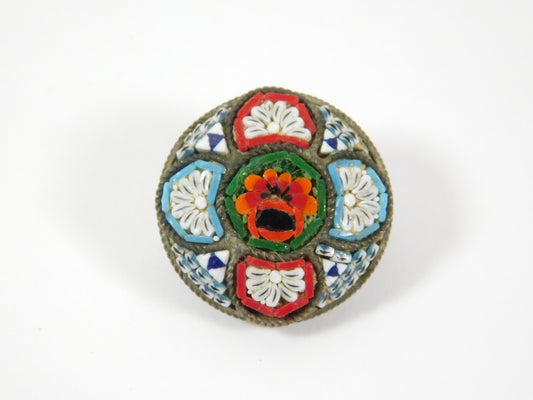 Vintage Micro Mosaic Brooch Pin Made in Italy RM