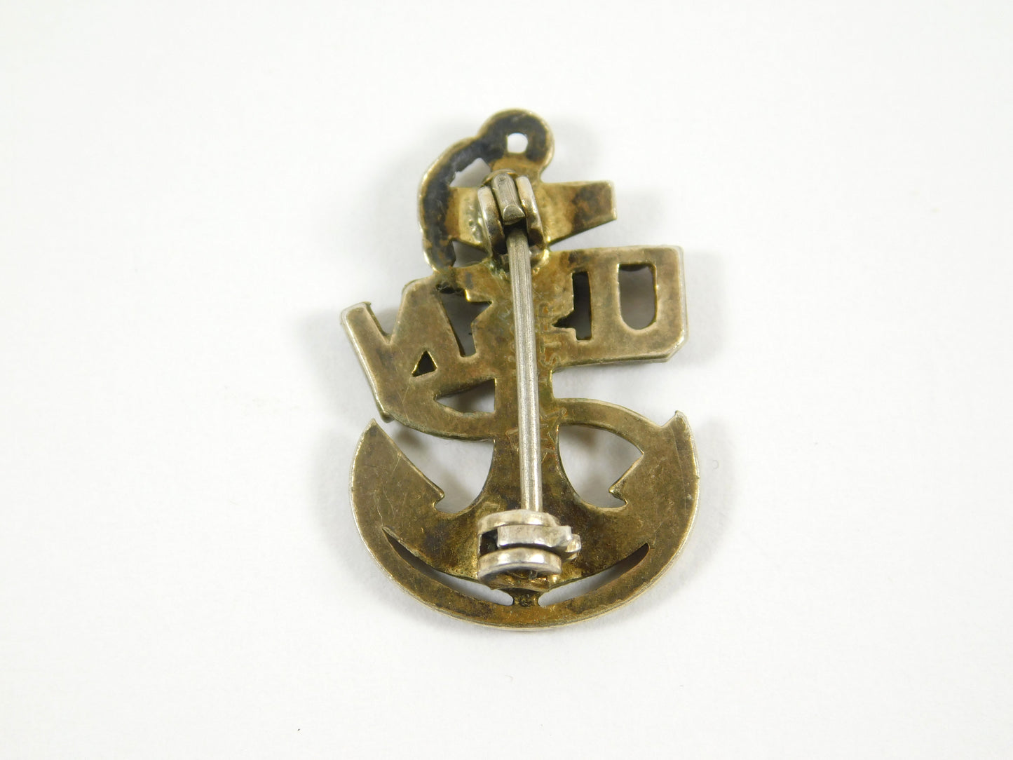 Vintage 1/20 10K Sterling Silver USN Navy Anchor Pin