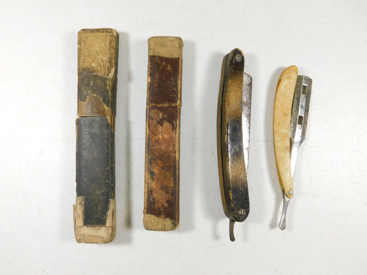 Four Vintage Straight Razors Used As Is Parts or Repair