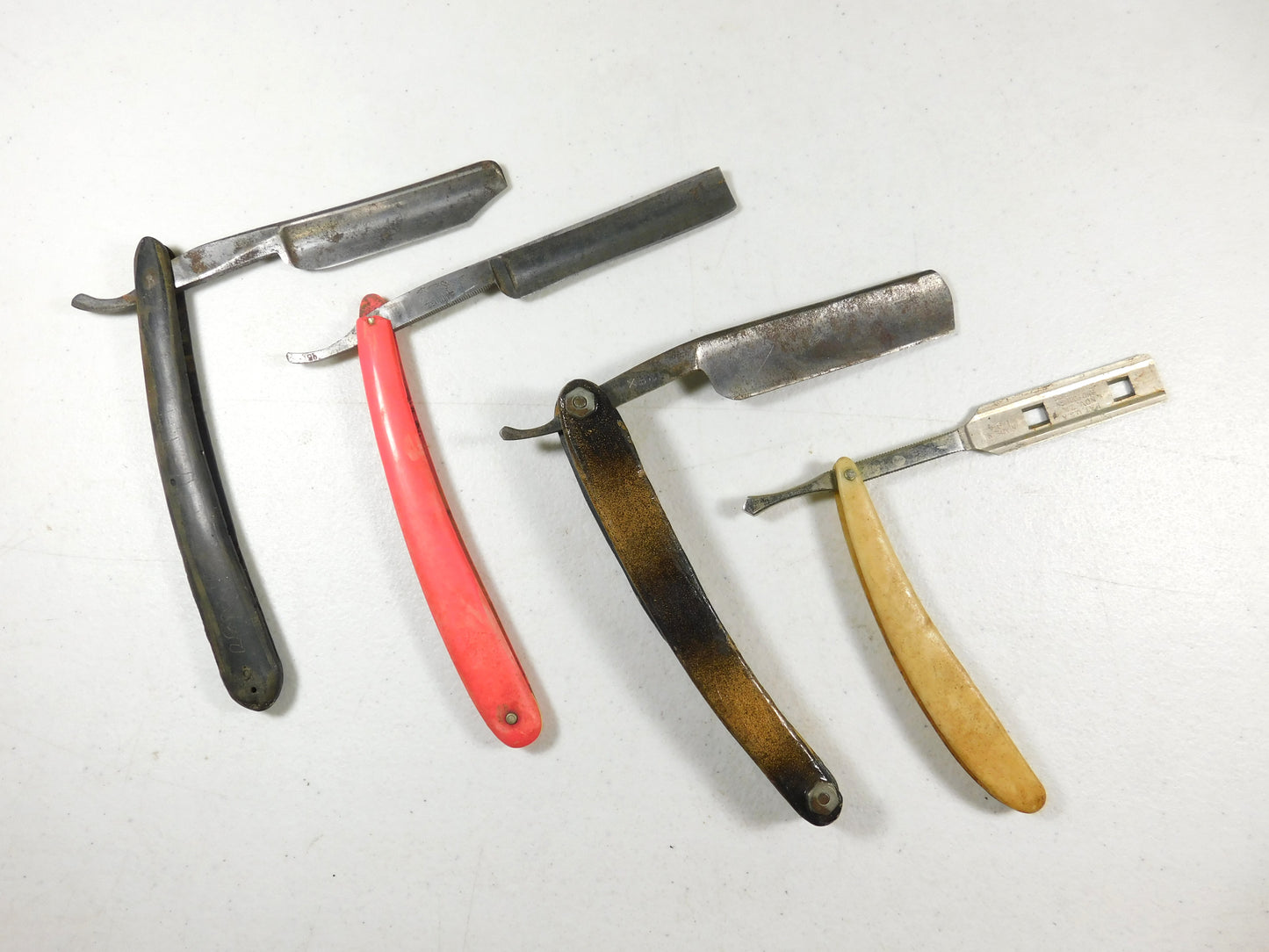 Four Vintage Straight Razors Used As Is Parts or Repair