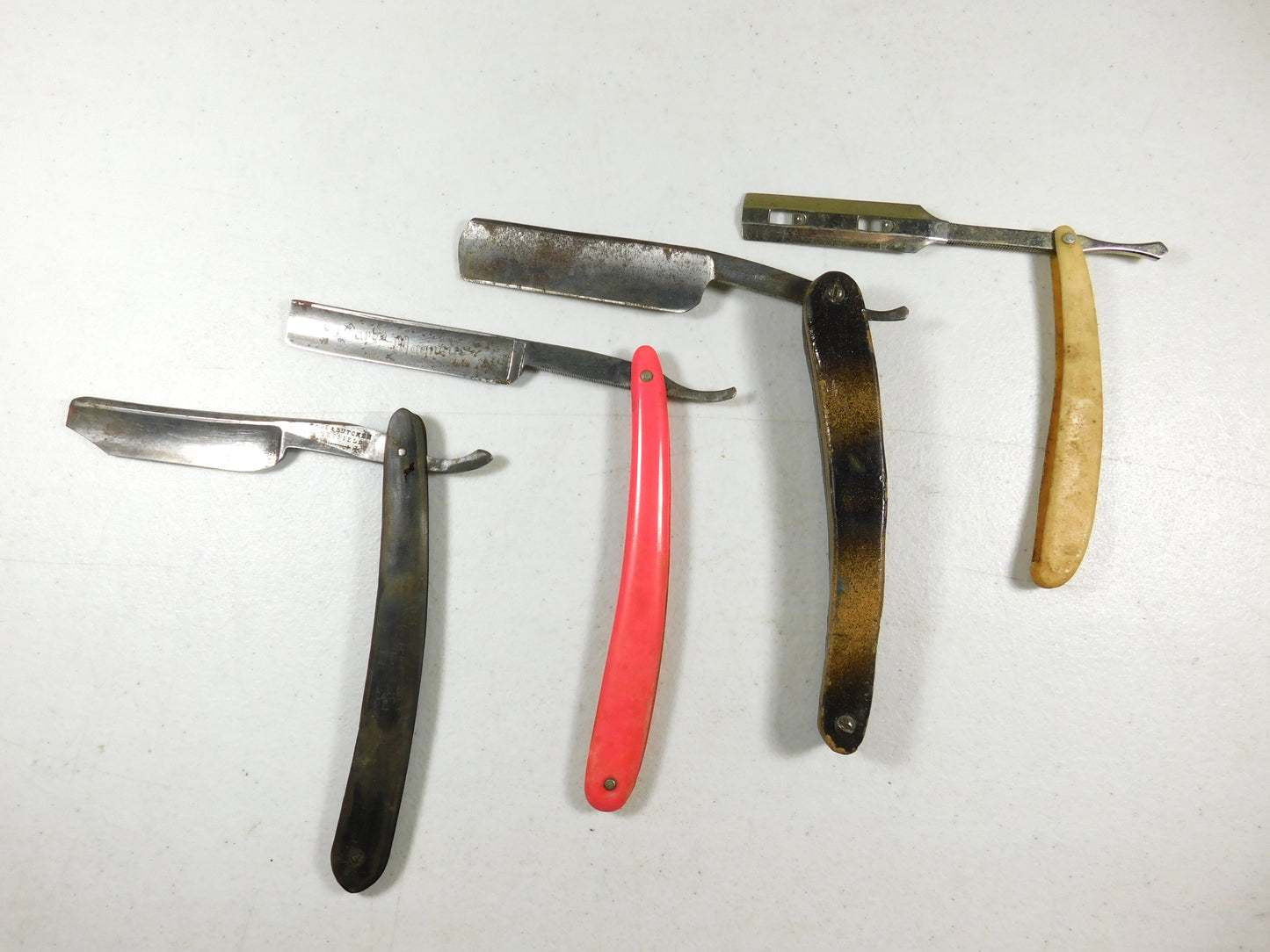 Four Vintage Straight Razors Used As Is Parts or Repair