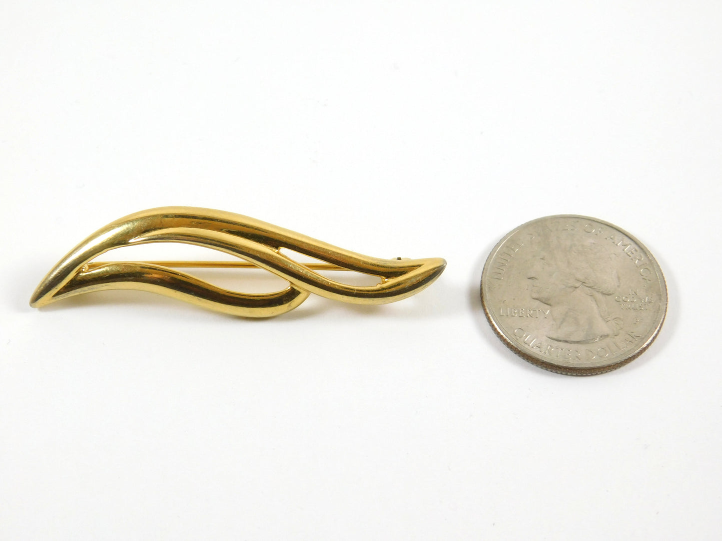 Monet Gold Tone Pin Brooch