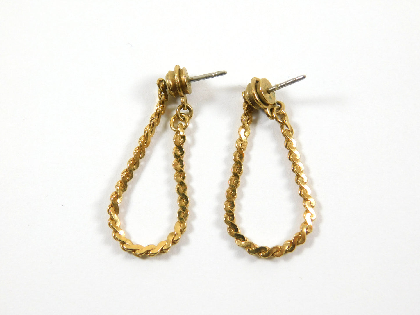 Monet Gold Tone Chain Earrings