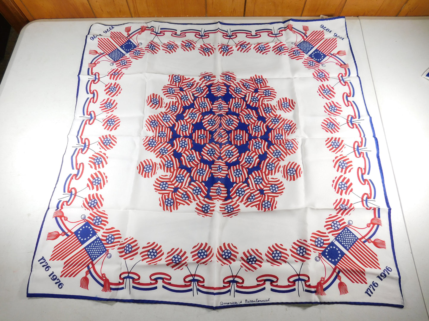 Vintage Durazon Scarf Bicentennial With American Flags