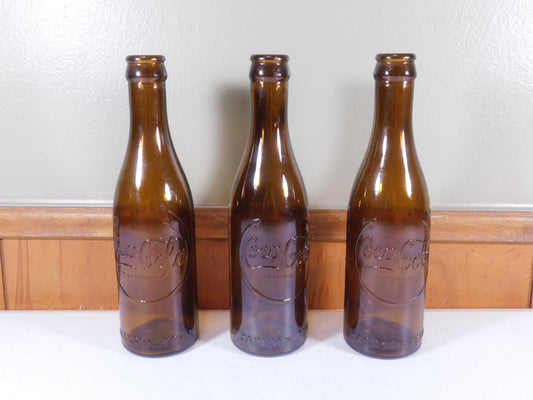 3 Vintage 1980 Coca-Cola 75th Anniversary Commemorative Bottles