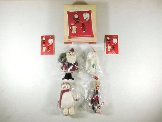 Santa and His Sweetest Friends 4 Piece Set Hallmark Keepsake Ornaments